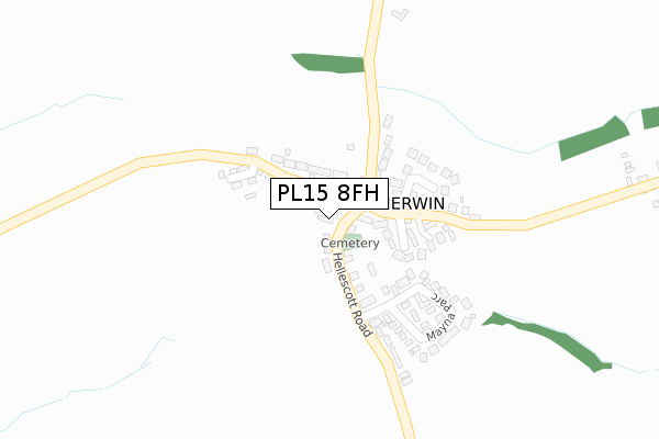 PL15 8FH map - large scale - OS Open Zoomstack (Ordnance Survey)