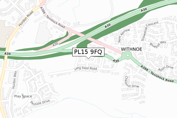 PL15 9FQ map - large scale - OS Open Zoomstack (Ordnance Survey)