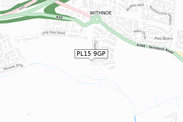 PL15 9GP map - large scale - OS Open Zoomstack (Ordnance Survey)