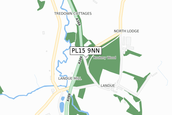 PL15 9NN map - large scale - OS Open Zoomstack (Ordnance Survey)