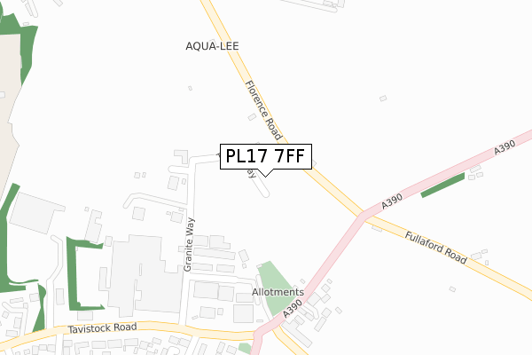 PL17 7FF map - large scale - OS Open Zoomstack (Ordnance Survey)