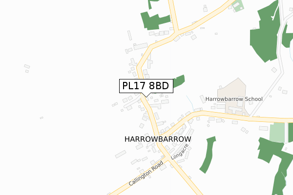 PL17 8BD map - large scale - OS Open Zoomstack (Ordnance Survey)