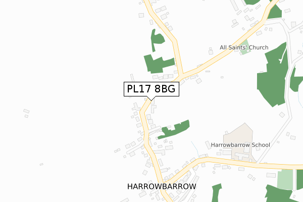 PL17 8BG map - large scale - OS Open Zoomstack (Ordnance Survey)