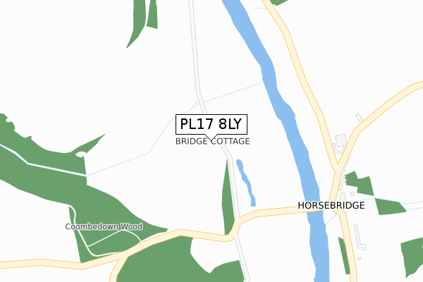 PL17 8LY map - large scale - OS Open Zoomstack (Ordnance Survey)