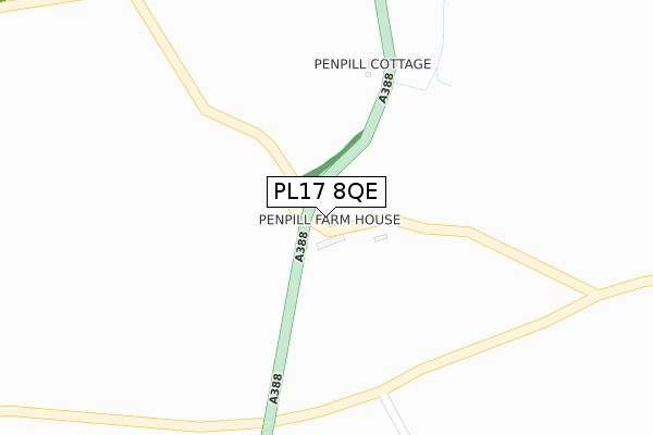 PL17 8QE map - large scale - OS Open Zoomstack (Ordnance Survey)