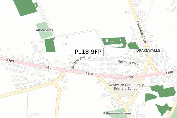 PL18 9FP map - large scale - OS Open Zoomstack (Ordnance Survey)