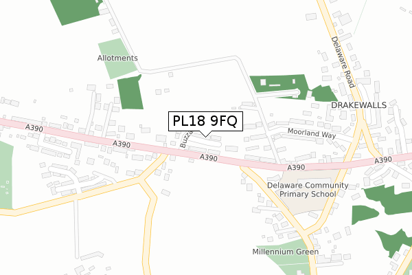 PL18 9FQ map - large scale - OS Open Zoomstack (Ordnance Survey)