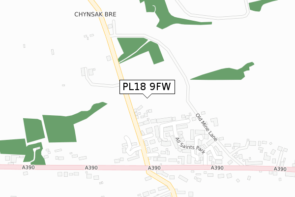 PL18 9FW map - large scale - OS Open Zoomstack (Ordnance Survey)