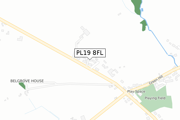 PL19 8FL map - large scale - OS Open Zoomstack (Ordnance Survey)