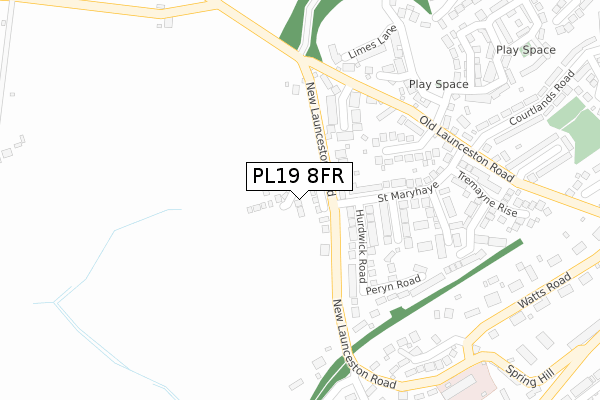 PL19 8FR map - large scale - OS Open Zoomstack (Ordnance Survey)