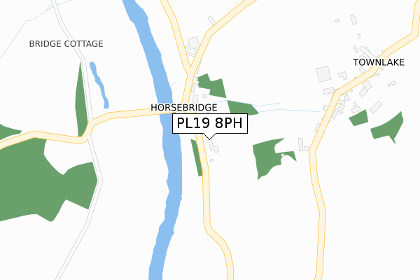 PL19 8PH map - large scale - OS Open Zoomstack (Ordnance Survey)