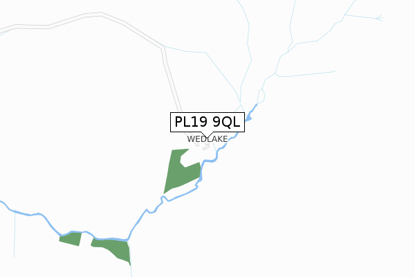 PL19 9QL map - large scale - OS Open Zoomstack (Ordnance Survey)