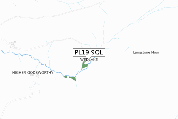 PL19 9QL map - small scale - OS Open Zoomstack (Ordnance Survey)