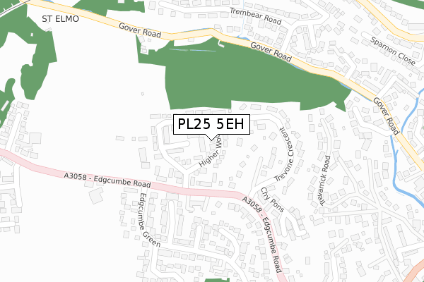 PL25 5EH map - large scale - OS Open Zoomstack (Ordnance Survey)