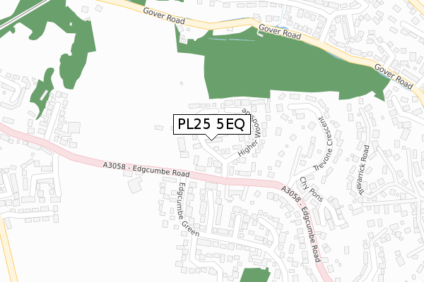 PL25 5EQ map - large scale - OS Open Zoomstack (Ordnance Survey)