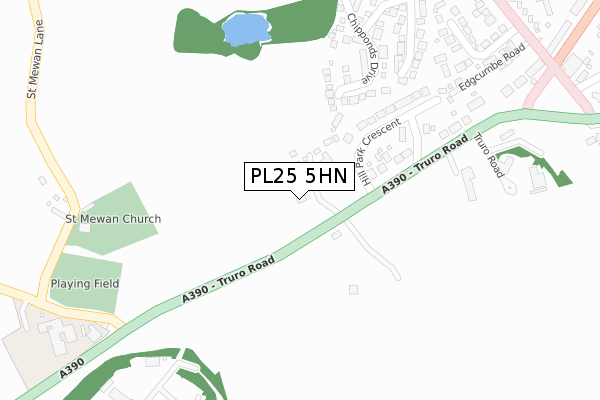 PL25 5HN map - large scale - OS Open Zoomstack (Ordnance Survey)