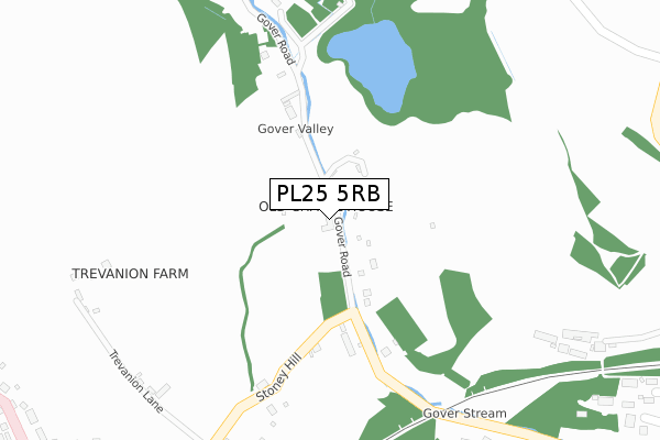 PL25 5RB map - large scale - OS Open Zoomstack (Ordnance Survey)