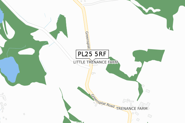 PL25 5RF map - large scale - OS Open Zoomstack (Ordnance Survey)