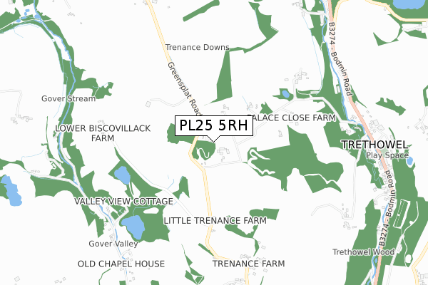 PL25 5RH map - small scale - OS Open Zoomstack (Ordnance Survey)