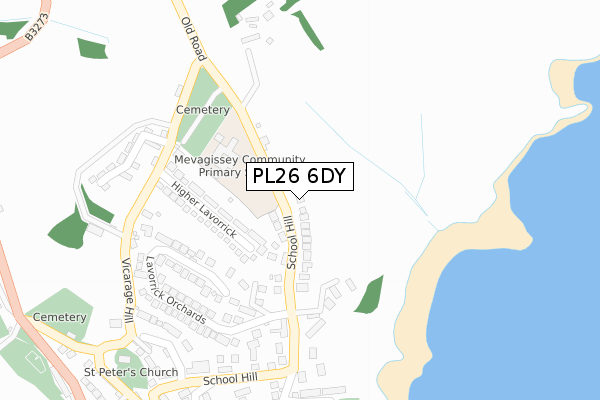 PL26 6DY map - large scale - OS Open Zoomstack (Ordnance Survey)