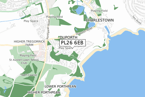 PL26 6EB map - small scale - OS Open Zoomstack (Ordnance Survey)