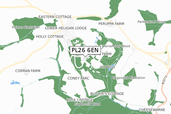 PL26 6EN map - small scale - OS Open Zoomstack (Ordnance Survey)