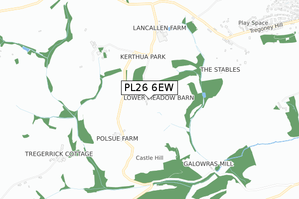 PL26 6EW map - small scale - OS Open Zoomstack (Ordnance Survey)