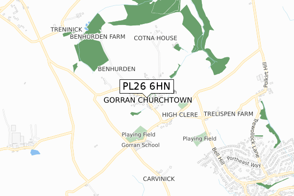 PL26 6HN map - small scale - OS Open Zoomstack (Ordnance Survey)
