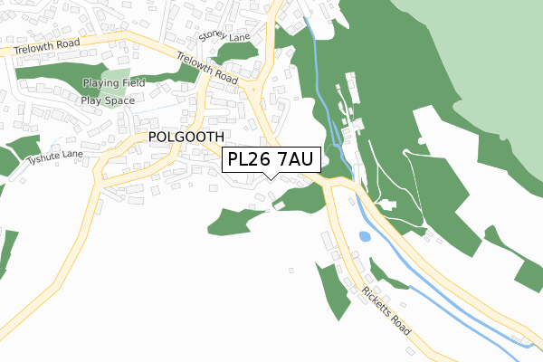 PL26 7AU map - large scale - OS Open Zoomstack (Ordnance Survey)