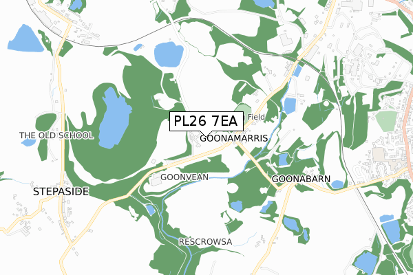 PL26 7EA map - small scale - OS Open Zoomstack (Ordnance Survey)