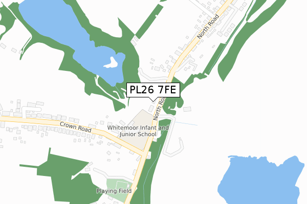 PL26 7FE map - large scale - OS Open Zoomstack (Ordnance Survey)