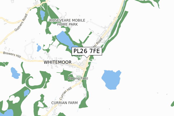 PL26 7FE map - small scale - OS Open Zoomstack (Ordnance Survey)