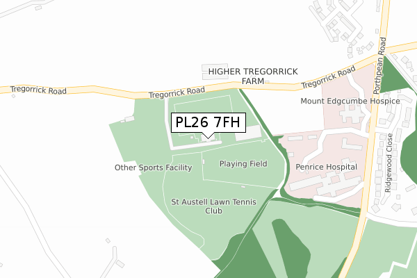 PL26 7FH map - large scale - OS Open Zoomstack (Ordnance Survey)