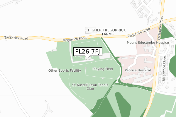 PL26 7FJ map - large scale - OS Open Zoomstack (Ordnance Survey)