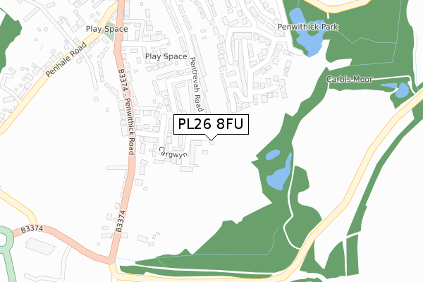 PL26 8FU map - large scale - OS Open Zoomstack (Ordnance Survey)