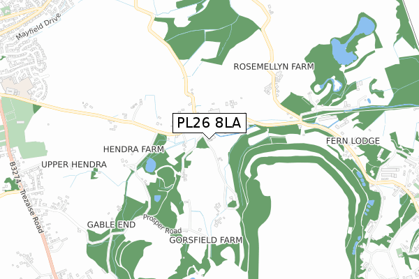 PL26 8LA map - small scale - OS Open Zoomstack (Ordnance Survey)