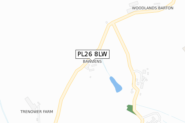 PL26 8LW map - large scale - OS Open Zoomstack (Ordnance Survey)