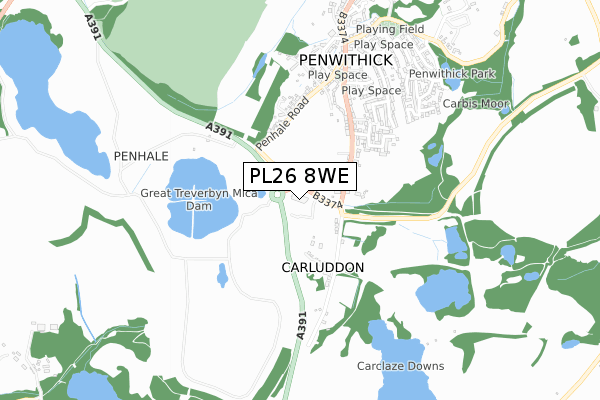 PL26 8WE map - small scale - OS Open Zoomstack (Ordnance Survey)