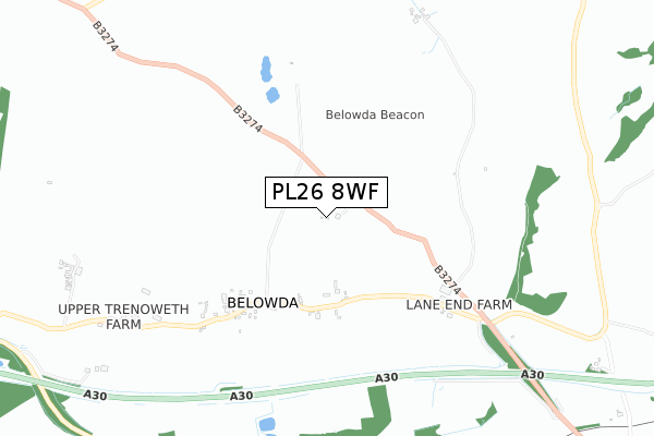 PL26 8WF map - small scale - OS Open Zoomstack (Ordnance Survey)