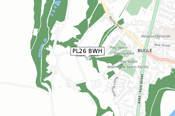 PL26 8WH map - large scale - OS Open Zoomstack (Ordnance Survey)