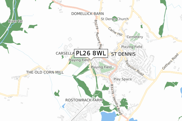 PL26 8WL map - small scale - OS Open Zoomstack (Ordnance Survey)