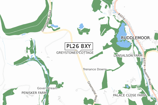 PL26 8XY map - small scale - OS Open Zoomstack (Ordnance Survey)