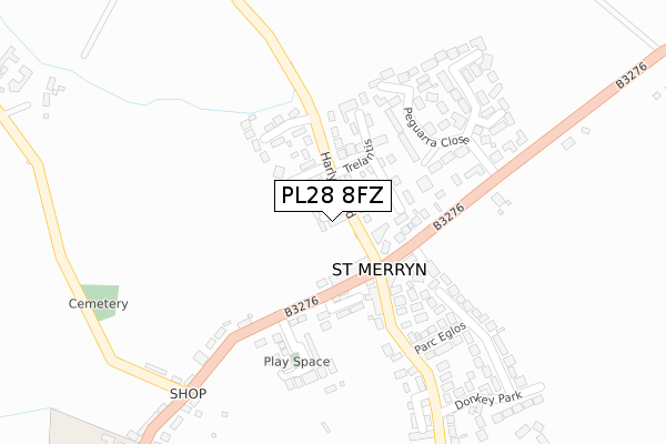 PL28 8FZ map - large scale - OS Open Zoomstack (Ordnance Survey)