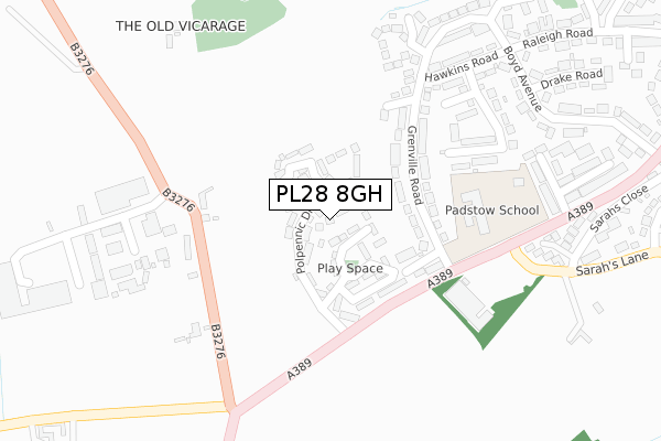PL28 8GH map - large scale - OS Open Zoomstack (Ordnance Survey)