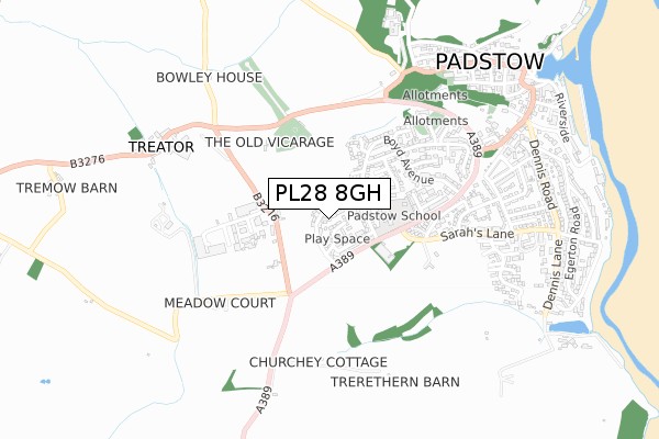 PL28 8GH map - small scale - OS Open Zoomstack (Ordnance Survey)