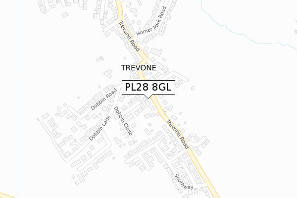 PL28 8GL map - large scale - OS Open Zoomstack (Ordnance Survey)