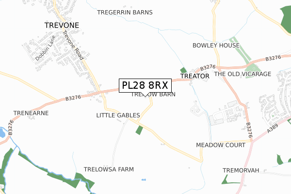 PL28 8RX map - small scale - OS Open Zoomstack (Ordnance Survey)