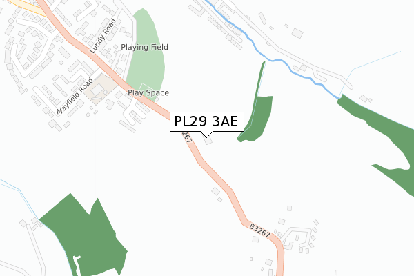 PL29 3AE map - large scale - OS Open Zoomstack (Ordnance Survey)