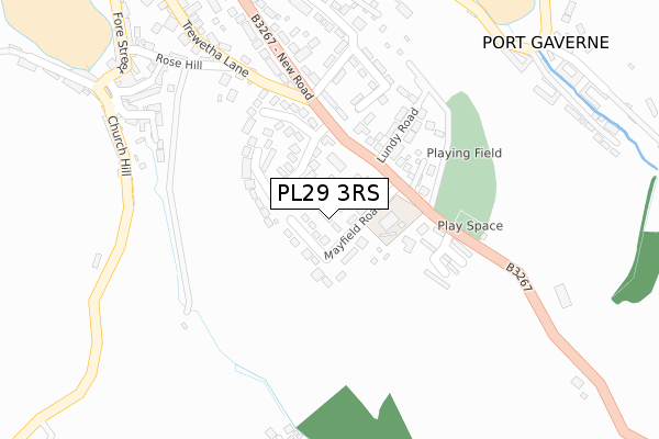 PL29 3RS map - large scale - OS Open Zoomstack (Ordnance Survey)