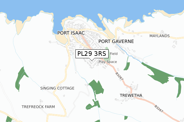 PL29 3RS map - small scale - OS Open Zoomstack (Ordnance Survey)